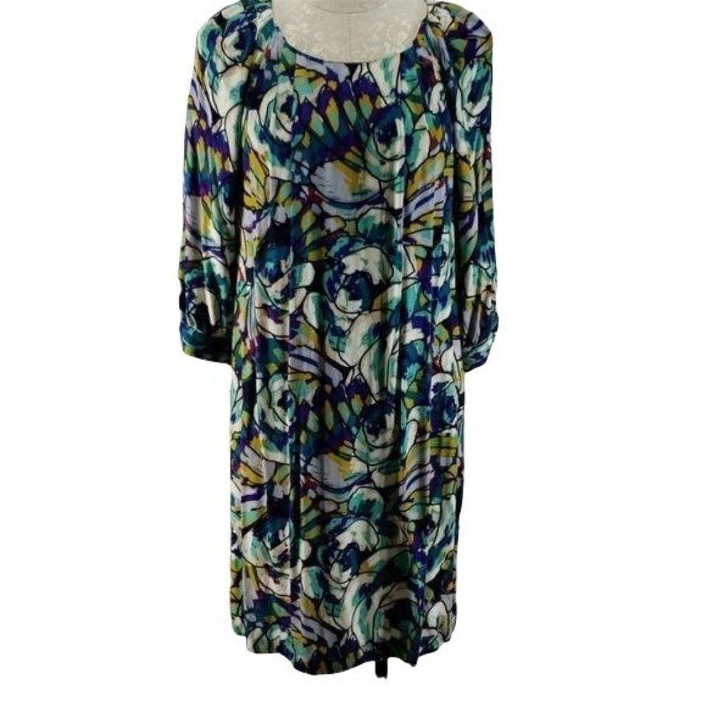 Antonio Melani Abstract floral long sleeve Size 6‎ quater sleeve  dress
